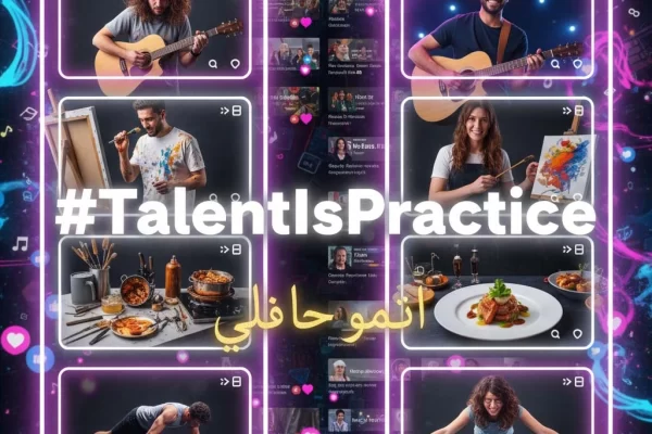 TikTok users showing before and after transformation videos in the viral talent vs practice challenge trend September 2025
